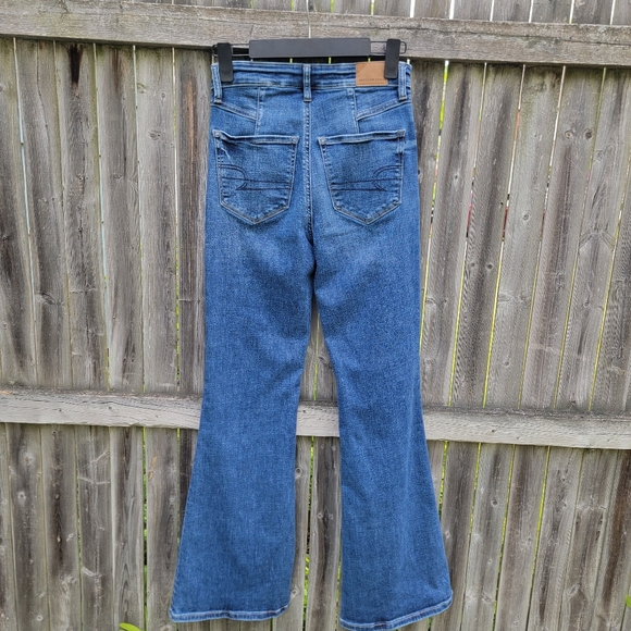 American Eagle Outfitters Super High Rise Flare Women's Blue Jeans Size 4 - Picture 8 of 12